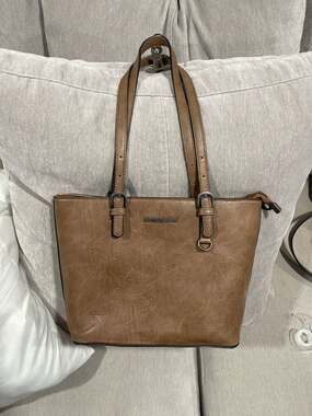 Montana West Select Brown Vegan Leather Tote Bag